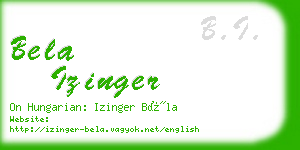 bela izinger business card